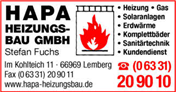 Logo von HAPA Heizungsbau GmbH